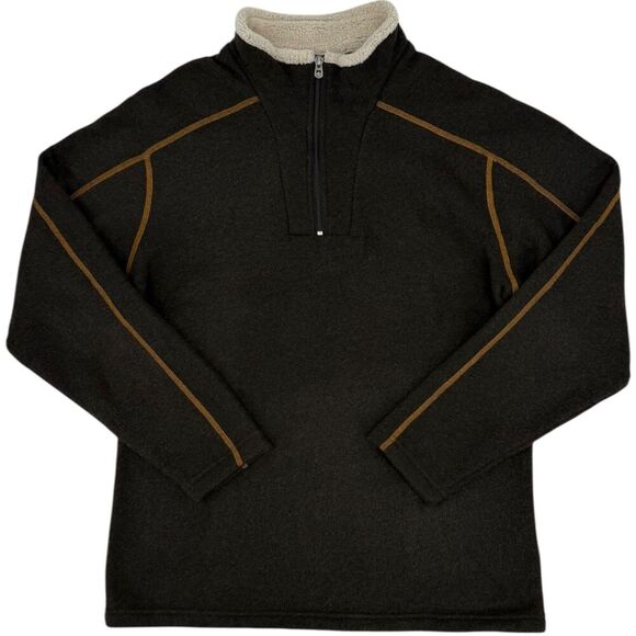 Kuhl Men's EUROPA Alfpaca Fleece Quarter Zip Espresso Brown Large - Picture 2 of 12